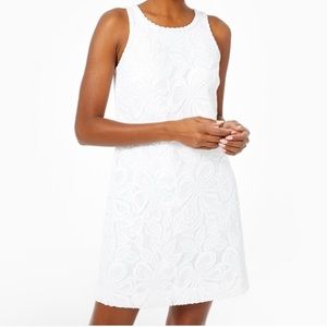 Lilly Pulitzer Marquette Shift Dress in Resort White, Size Large NWT